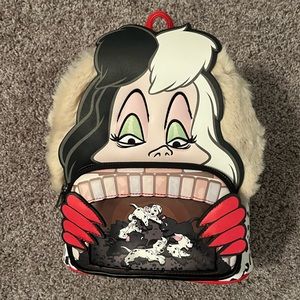 101 Dalmatians Disney Villians Cruella Loungefly mini backpack